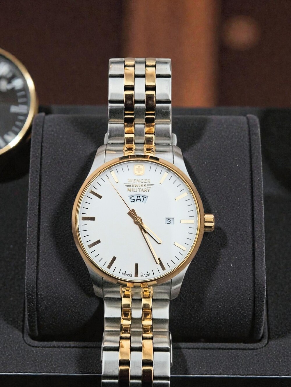WENGER SWISS MILITARY TWO-TONE STAINLESS STEEL WATCH